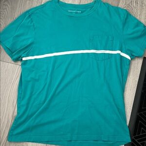 American Eagle Outfitters Men's Teal T-Shirt - Size Large